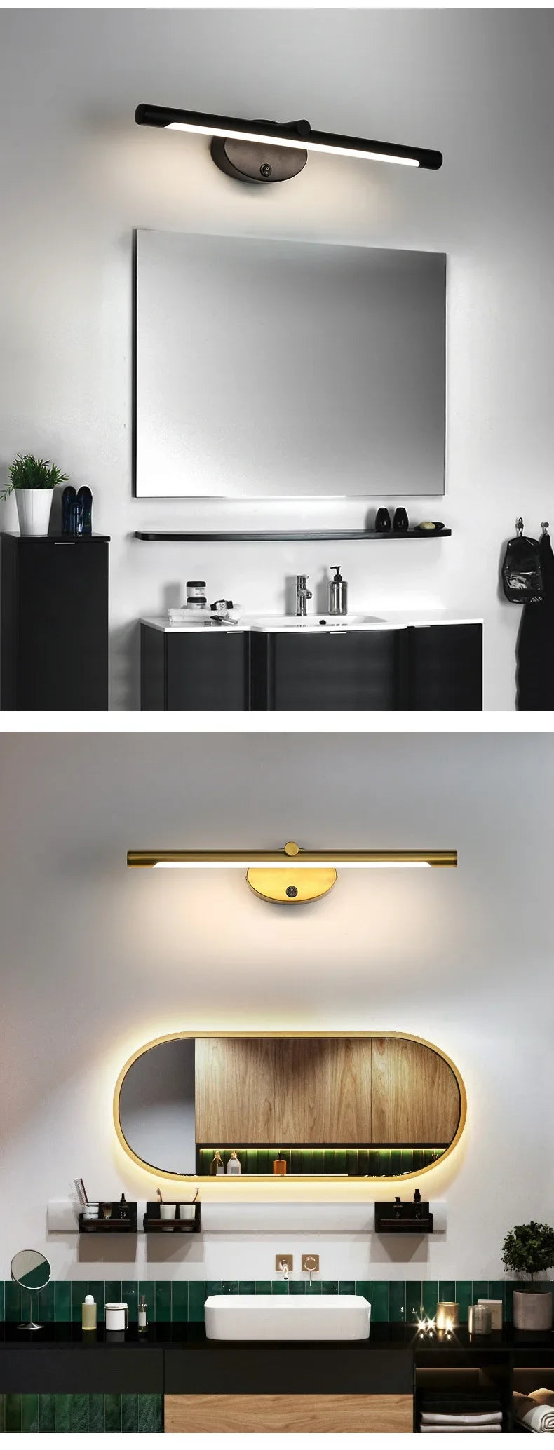 Modern LED Indoor Wall Lamp Bathroom Mirror Light Minimalism Wall Sconce with Touch Switch Bedroom Bathroom Bath Lighting Lamps