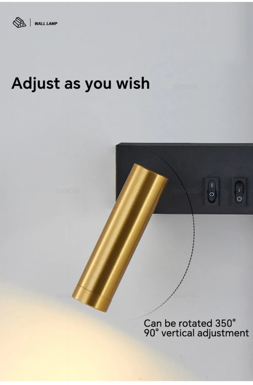 Modern LED Wall Lamp with Reading Spotlight for Living Room Sofa Bedroom Background Bedside Wall Light Bedside Lighting Fixture