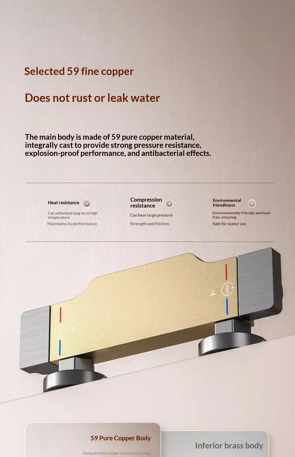 Shower faucet, hot and cold mixing valve, bathroom switch three-way bathtub faucet, shower faucet