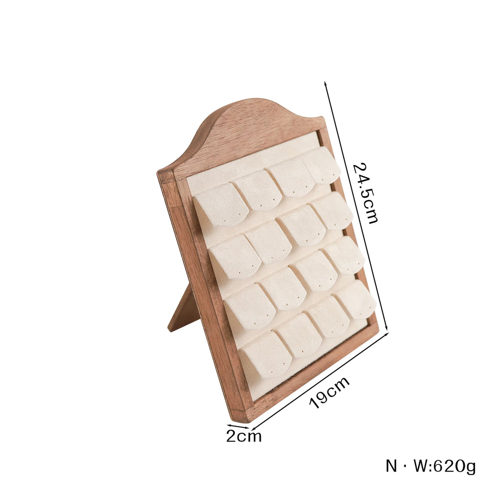 1 Pcs Wood Earrings Ring Photo Frame Jewelry Display Stand Jewelry Rack Velvet Jewelry Storage Tray Store Counter Props Show