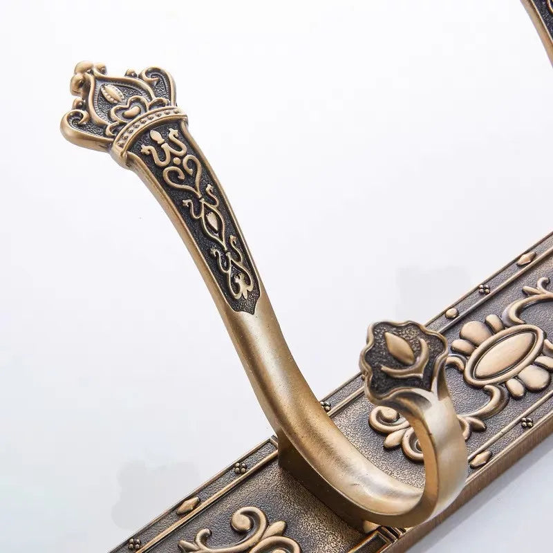 Antique Carved Towel Hanger Clothes Hat Hook Row Vintage Robe Hook Bathroom Robe Hook Bath Hardware Set Kitchen Hanger