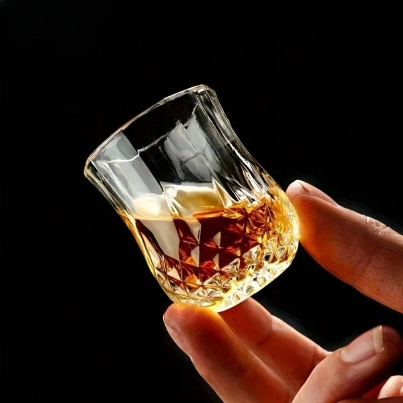 50mL Crystal Cut Glass Cup, Reusable, Suitable For Whiskey & Liquor, Glass Glassware, For Home Bar, KTV
