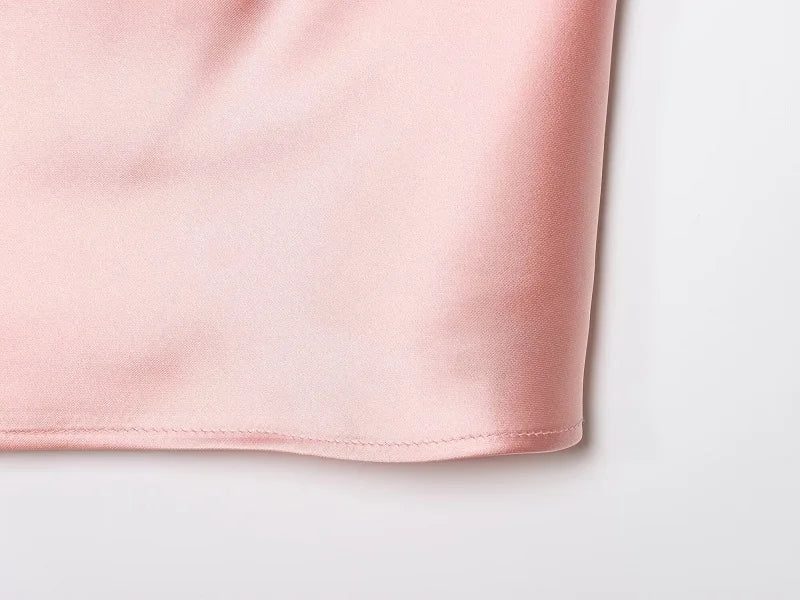 MUJER Satin Halter Tops for Women off Shoulder Backless Tops Woman 2026 Sexy Strapless Women's Tops Camisole Beach Top Female
