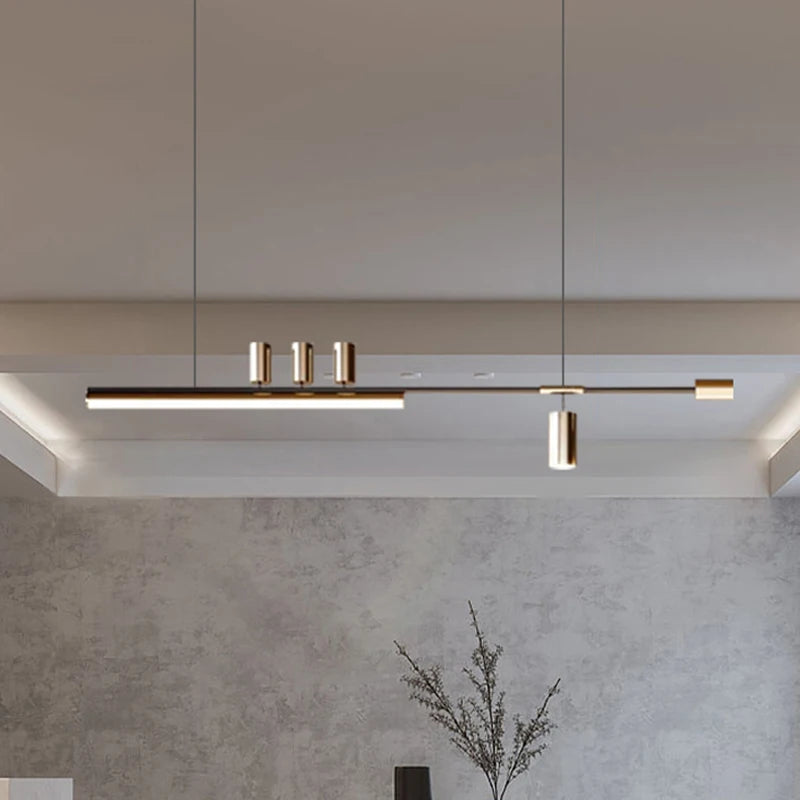 Minimalist Restaurant Chandelier Modern Light Luxury Simple Nordic Bar Table Spotlight Designer Creative Straight Strip Lights