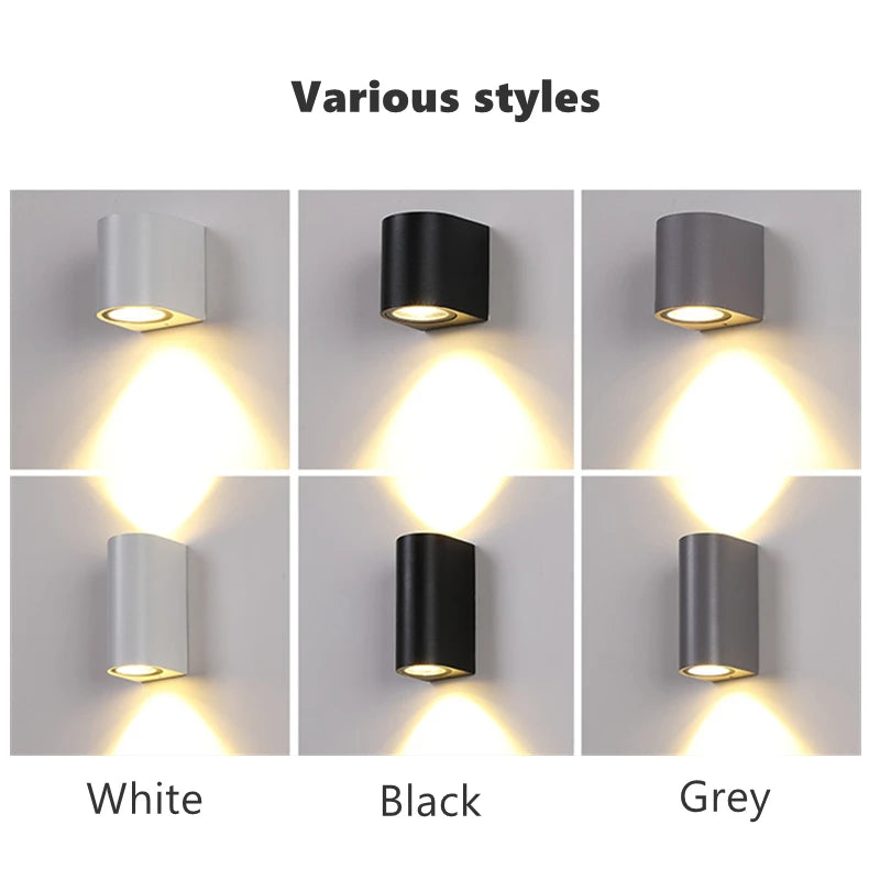 Tuya Smart LED Wall Light Up and Down RGB CCT Outdoor Bluetooth/WIFI APP Control GU10 Bulb Exterior Garden Porch Sconces Lamp