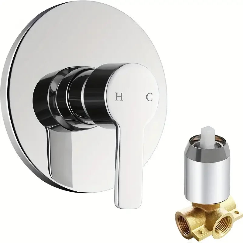 Bathroom Wall Mounted Hot And Cold Water Mixing Valve Body Faucet Solid Brass Black Single Handle Concealed Shower Faucet Mixer