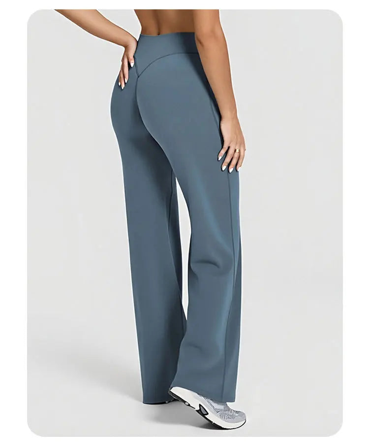 Straight-Leg Pants Ultra Soft Butter Fabric Women Mid-Waist Yoga Pants GYM Naked Feel Pilates Running Sport Trousers Yoga Pants