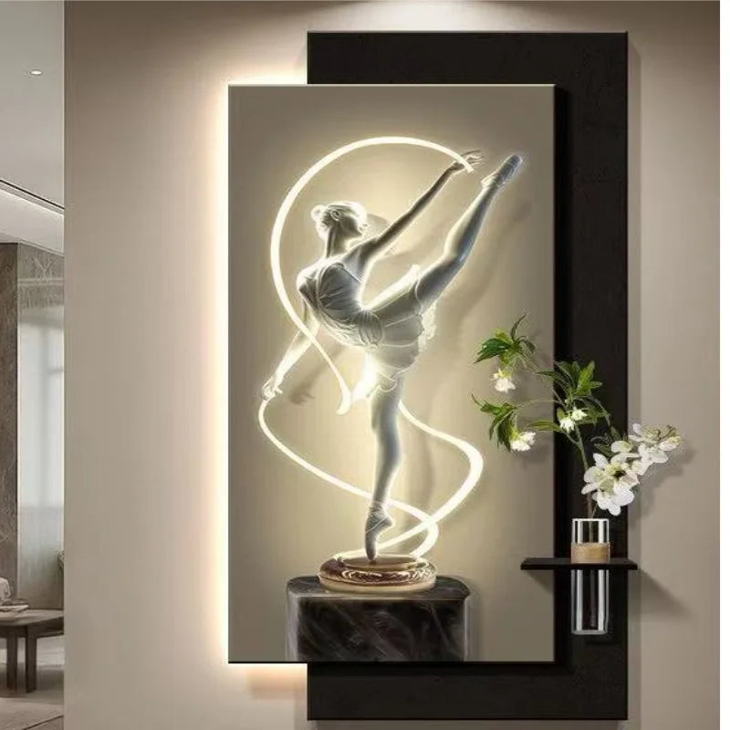 Modern light luxury entrance door, foyer decoration painting, high-end feeling, corridor corridor hanging painting, hydroponic g