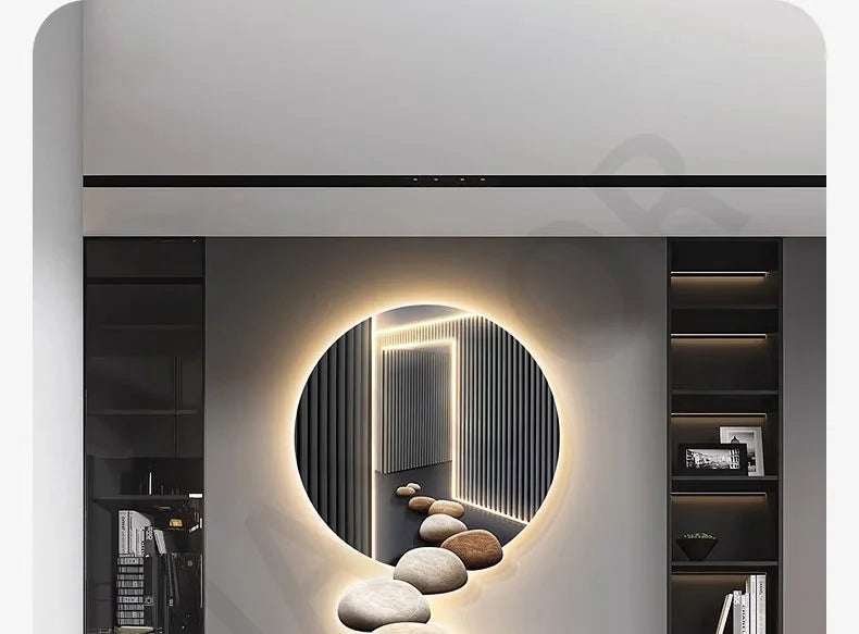 Decoration Painting Of The Entrance Hall Modern Light Luxury Hanging Painting Wall Lamps Extending Mural LED Lights Painting