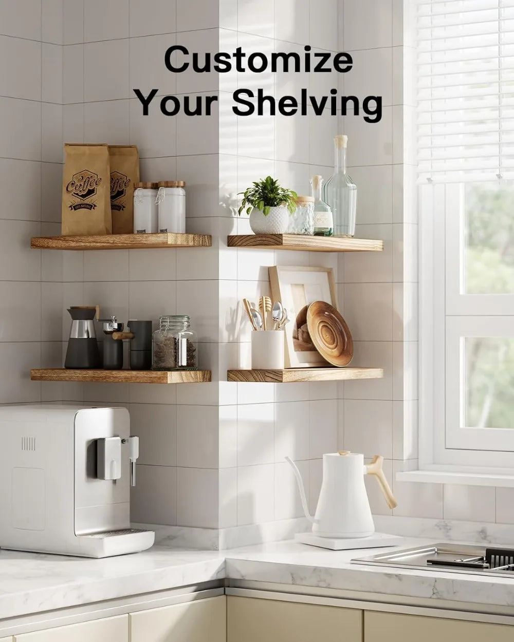 1pc Wall Mounted Floating Shelves Wooden Deeper Storage Shelf Multi Functional Thicker Bathroom Shelves