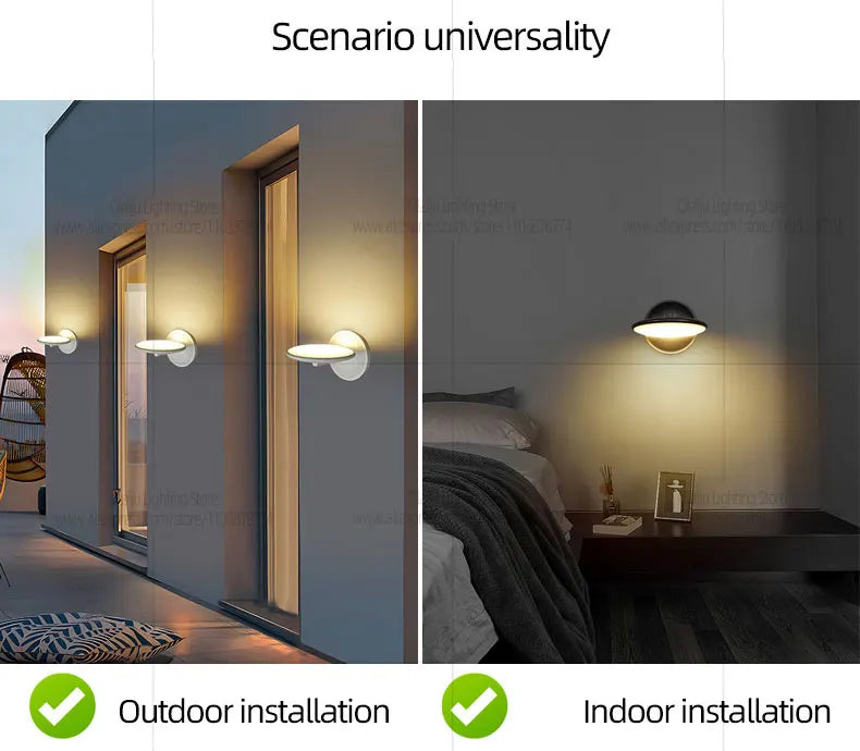 Modern Designer LED Waterproof Wall Light Minimalist Outdoor Balcony Porch Light IP65 Park Wall light Bedroom Bedside Light