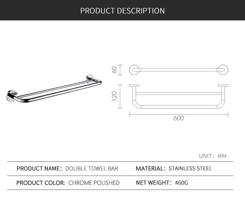 Bathroom Accessories Towel Rack Shelf Paper Holder Stainless Steel Toilet Brush Holder Hand Towel Ring Robe Hook Hanger Chrome