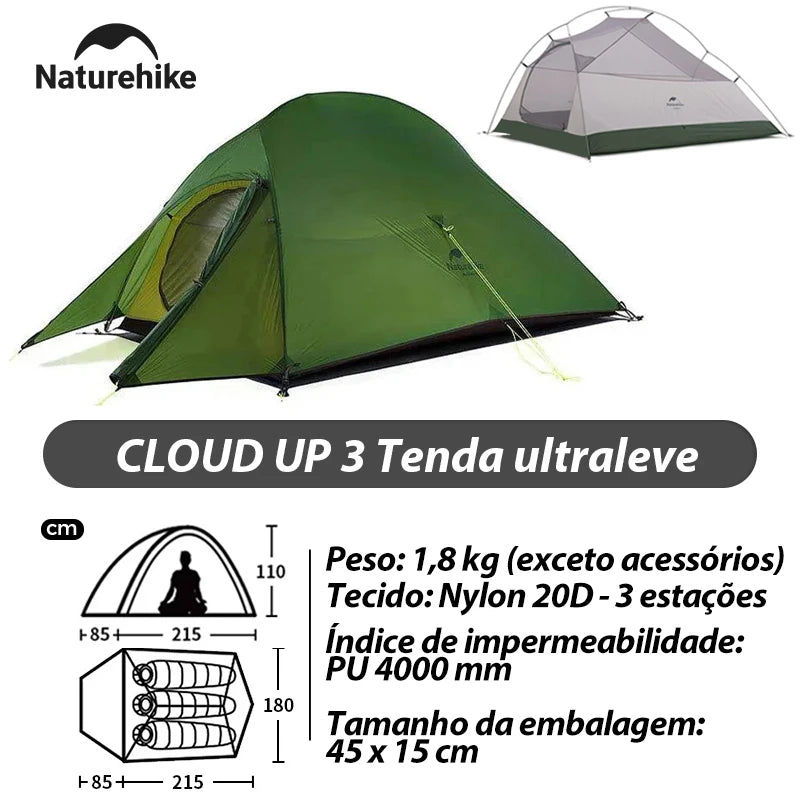 Naturehike Mongar 2 Tent Cloud Up 1 2 3 Persons Tent Star River Tent Cycling Tent Ultralight Outdoor Travel Hiking Camping Tent