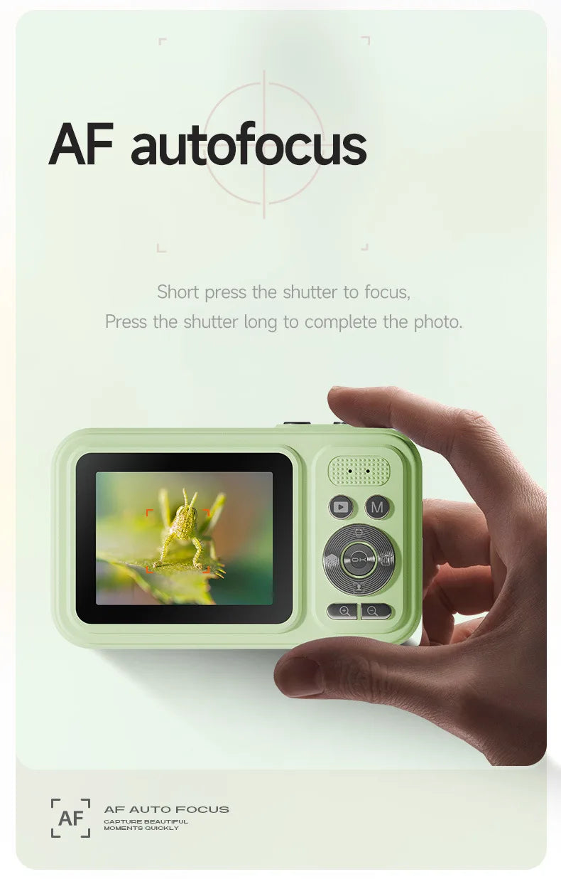 4K Digital Camera Autofocus Vlogging Camera HD 48MP with 2.4" Large Screen Camera for Photography for Kid Students Adult Gift