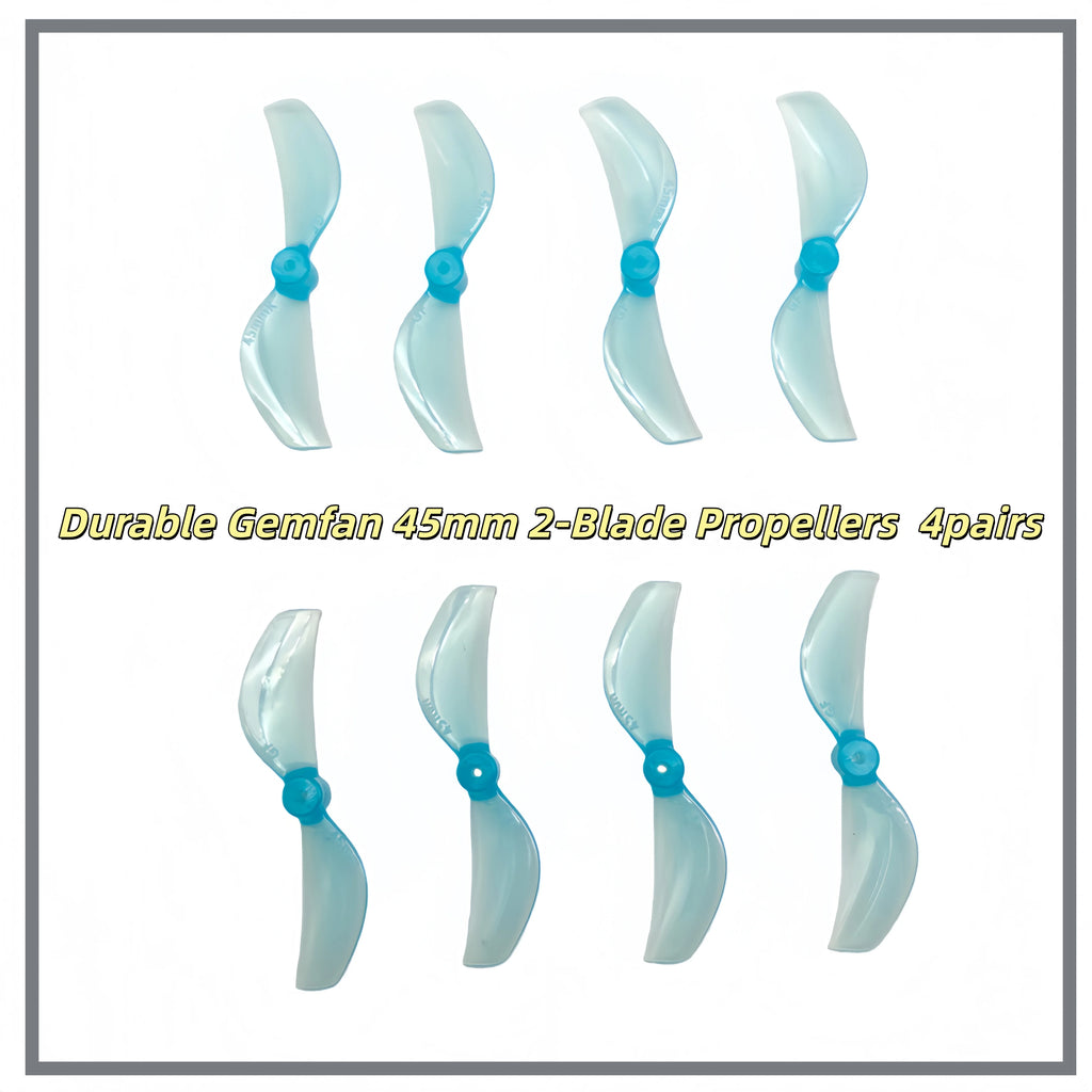 Gemfan 45mm 2/3-Blade Propellers 1.5mm Shaft High Thrust PC Props 4Pairs for 1S Micro Whoop Toothpick Drone Meteor75 Pro