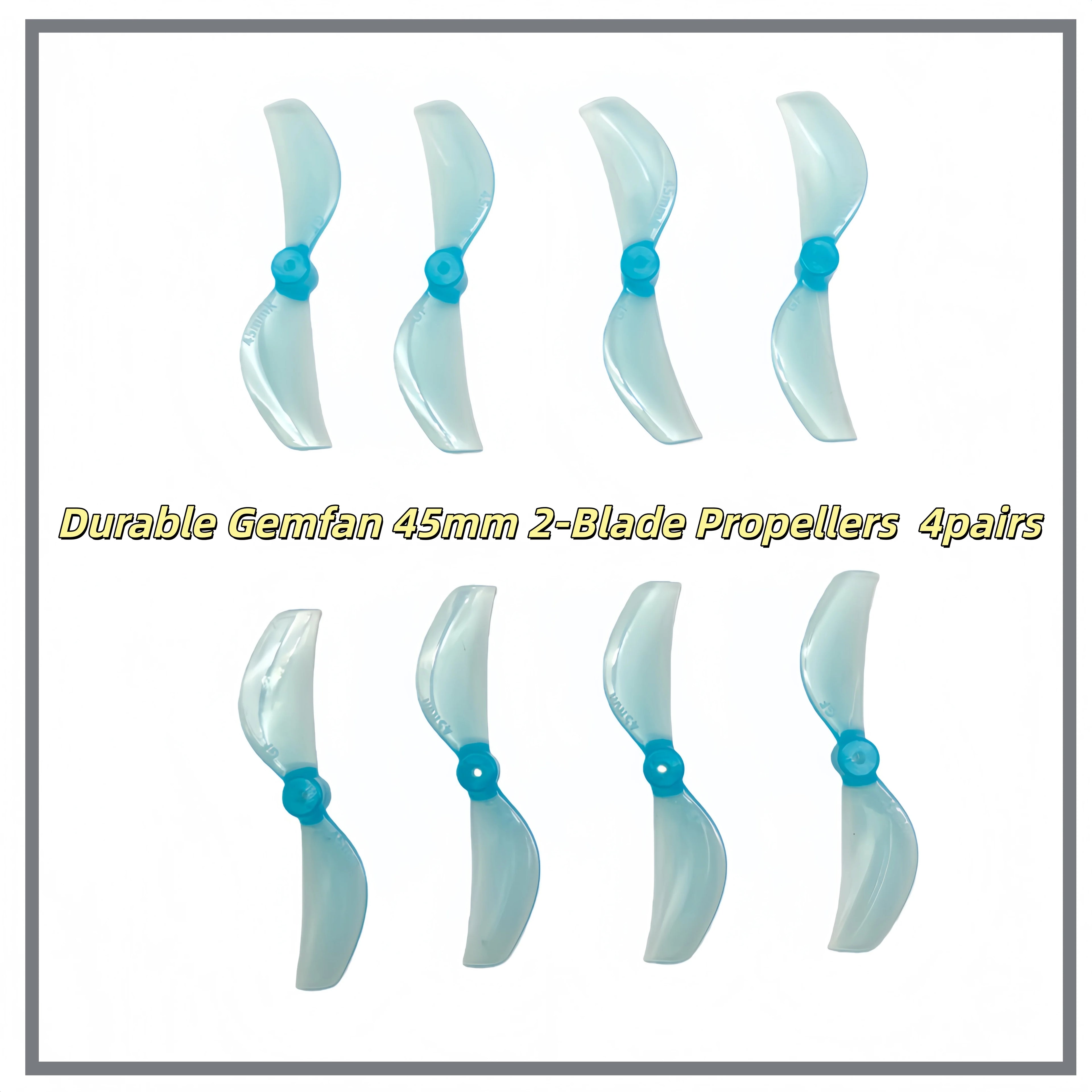 Gemfan 45mm 2/3-Blade Propellers 1.5mm Shaft High Thrust PC Props 4Pairs for 1S Micro Whoop Toothpick Drone Meteor75 Pro