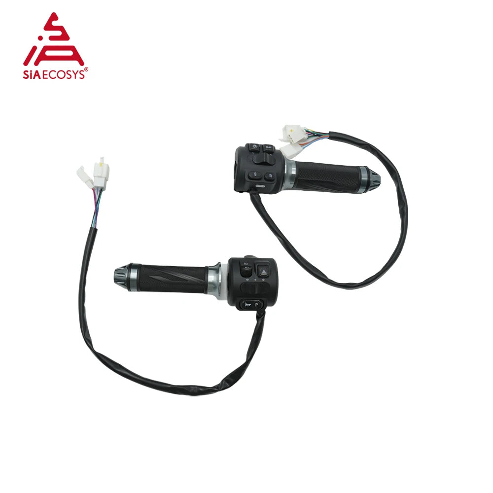 SiAECOSYS Z6 Electric Scooter Throttle Combination Switch with Parking Brake Function Waterproof Handlebar Grip for E-Scooter