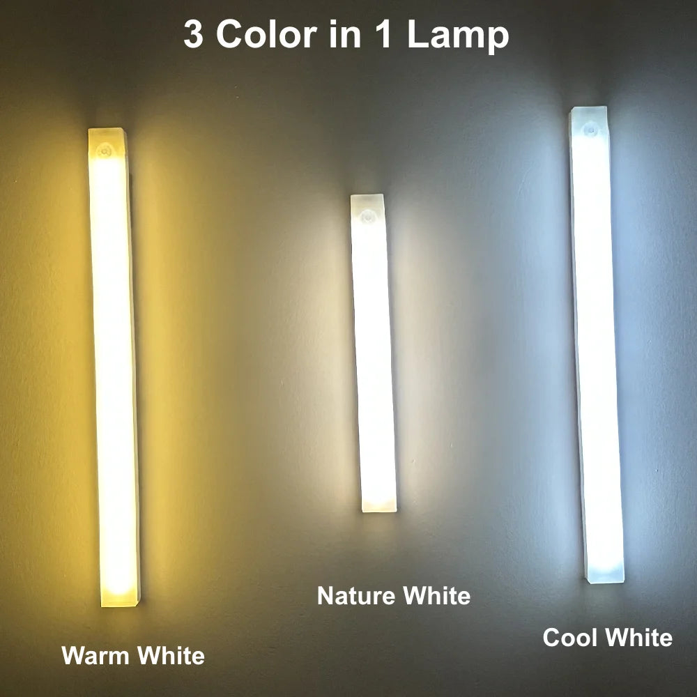 LED Motion Sensor Light Night Light Wireless USB Under Cabinet Light For Kitchen Cabinet Bedroom Wardrobe Sensor Indoor Lighting
