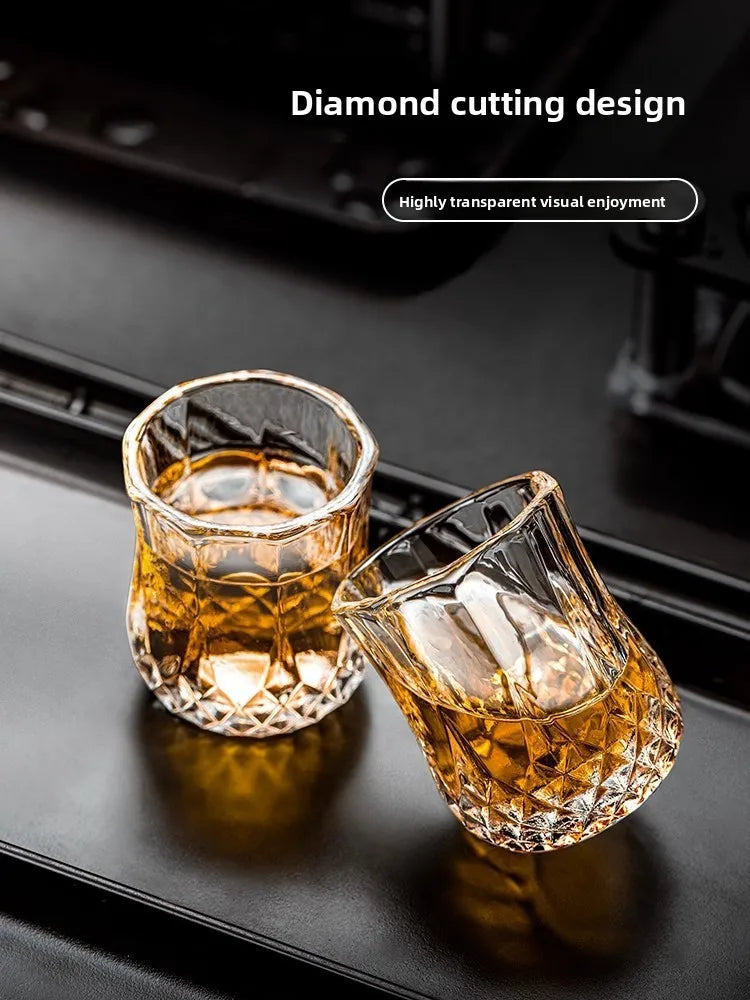 50mL Crystal Cut Glass Cup, Reusable, Suitable For Whiskey & Liquor, Glass Glassware, For Home Bar, KTV