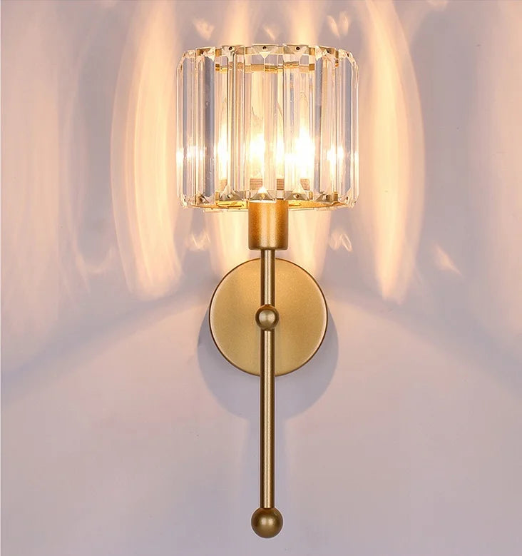 Modern LED wall light luxury transparent crystal wall light, no wiring and rechargeable, living room corridor lighting fixtures,