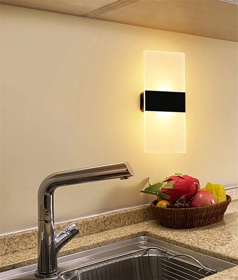 Touch Sensor Switch LED Wall Lamp USB Rechargeable Wireless Acrylic Stair Night Light Bedroom Aisle Kitchen Wall Sconce Lighting