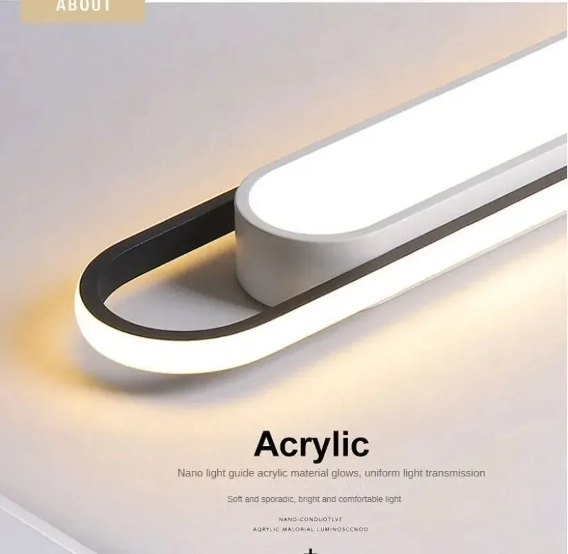 Simple Rectangular LED Ceiling Light for Living Room, Modern Light, Long Strip, Creative Balcony Light, Hot Sale