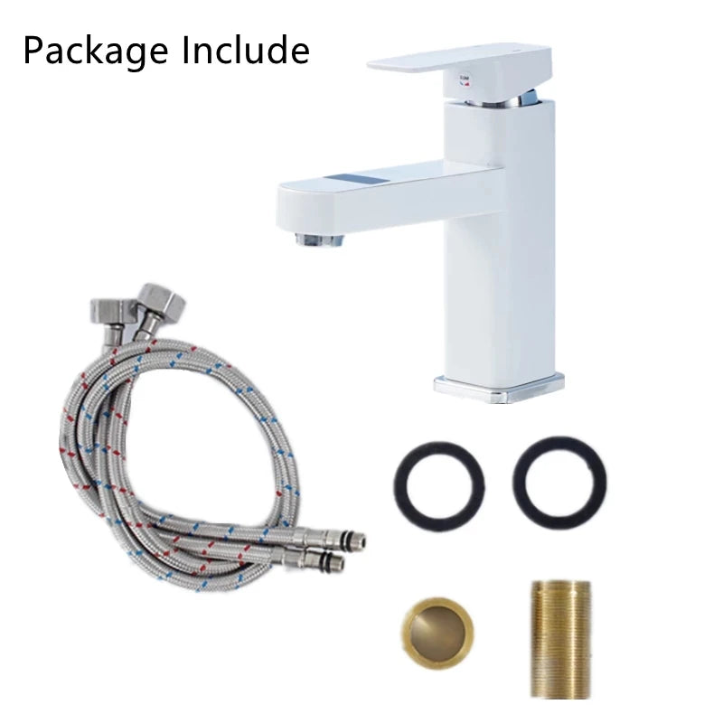 Touch LED Digital Faucet Temperature Display Basin Faucet Hot Cold Mixer Tap Ceramic Valve Core Kitchen Bathroom Accessories