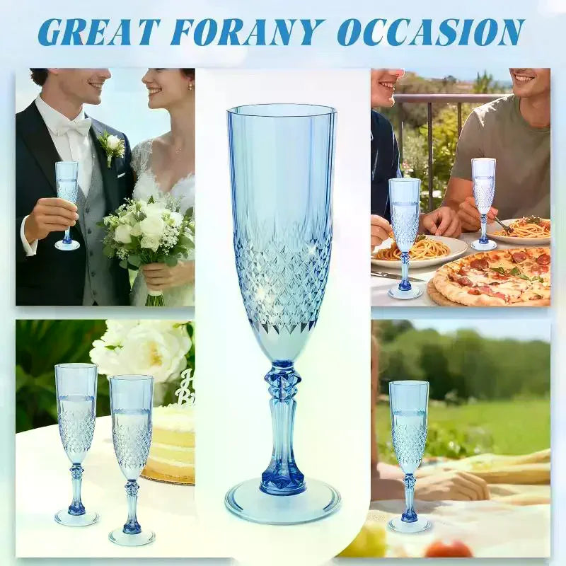 1 Pcs Champagne Goblet High Legged Wine Glasses Cocktail Red Wine Brandy Glasses Drinkware Party Bar Wedding Gift Transparent
