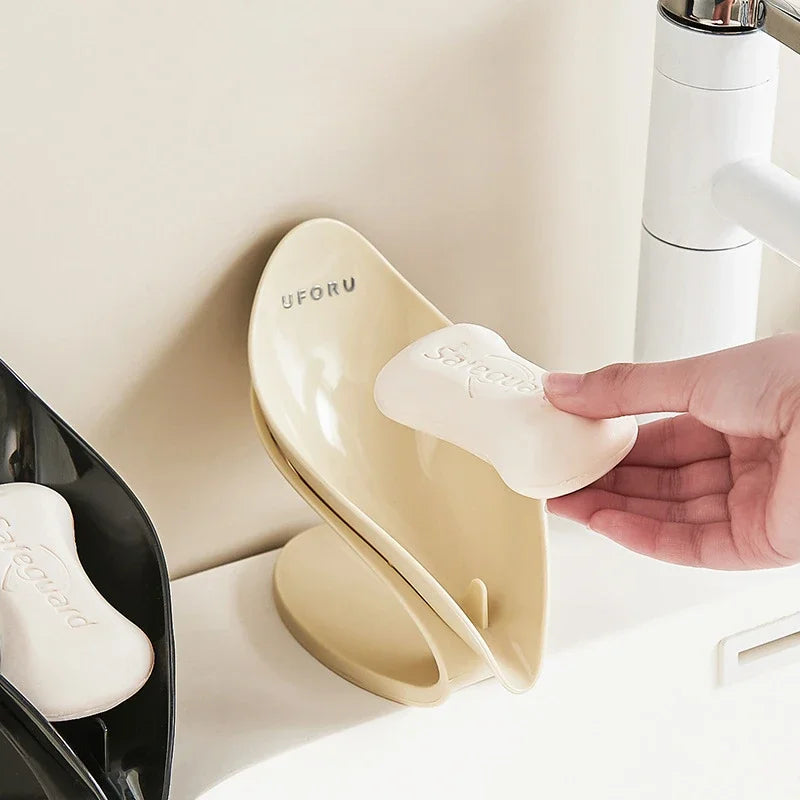 Modern Light Luxury Bathroom Soap Holder - Multi-Functional Countertop Storage Box with Self-Draining Design & Leak-Proof Base