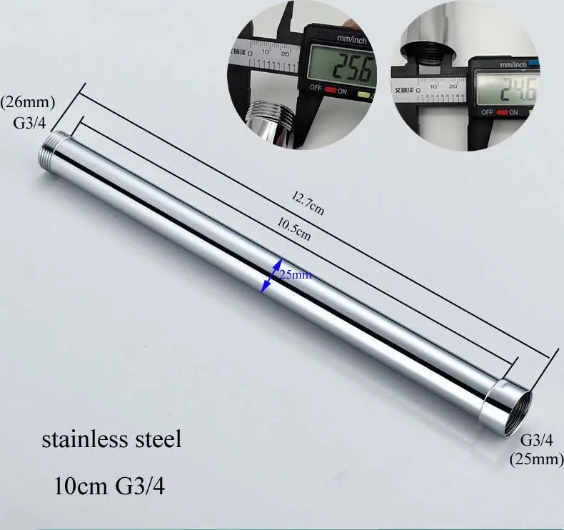 10/20/30/40/50/60/70cm brass/stainless steel shower extension rod, shower lengthen pipe