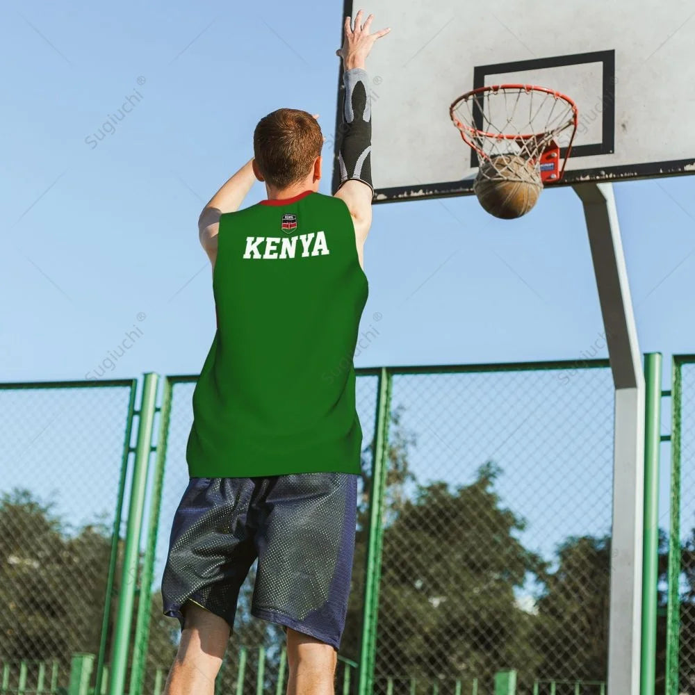 Kenya Flag Men Basketball Sports Running Fitness Multifunction Sleeveless tshirt Exclusive Custom Name Nunber
