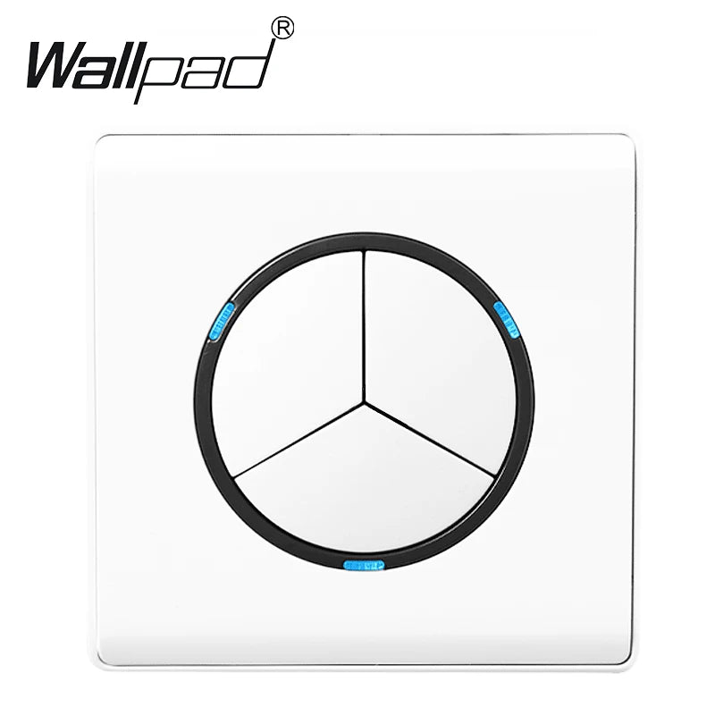 1 2 3 4 Gang Switch with LED Indicator White Plastic PC Panel On and Off Push Button Rocker 1 2 Way