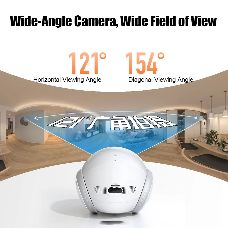 Smart Robot Camera for Home Security,Mobile Patrol with 2.4G/5G WiFi,Infrared Night Vision,2-Way Audio,AI Motion Detection