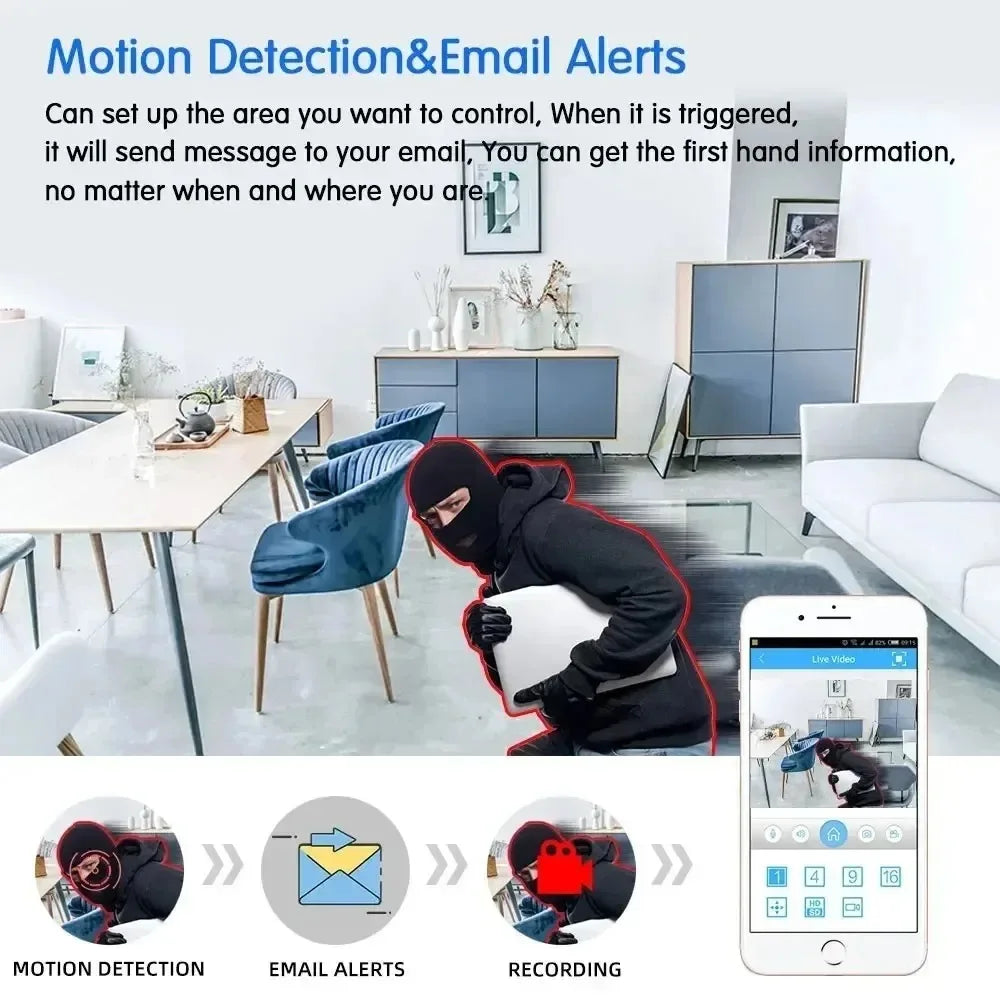 Security Protection 10K WiFi Camera Outdoor Four Lens Triple Screen 10X Zoom 360° CCTV Surveillance Yoosee 20MP Security Cameras