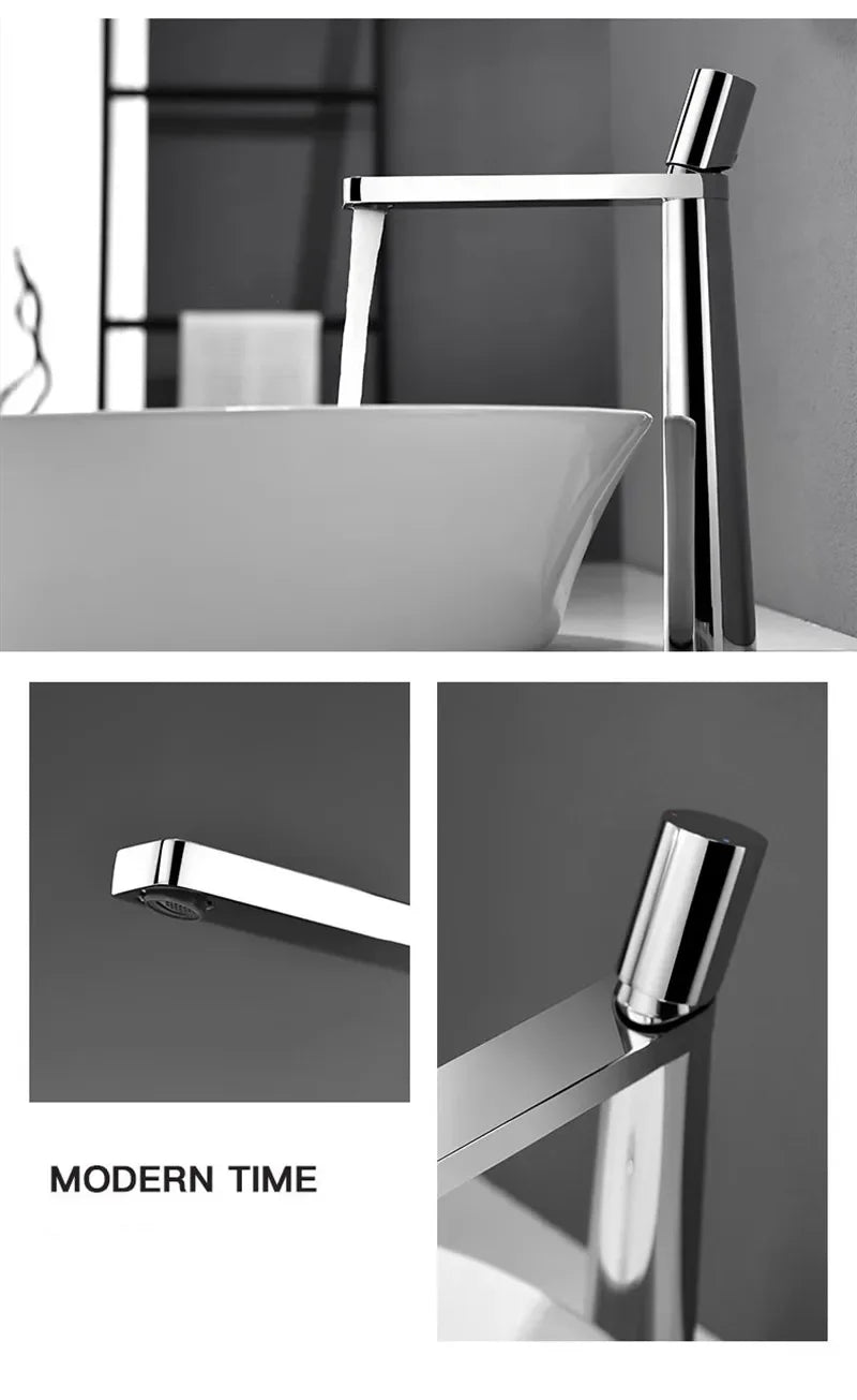 Black Bathroom Faucet Gray Basin Faucets Hot & Cold Bathroom Sink Faucet Deck Mounted Lavotory Faucet  Mixer Water Tap SS 304