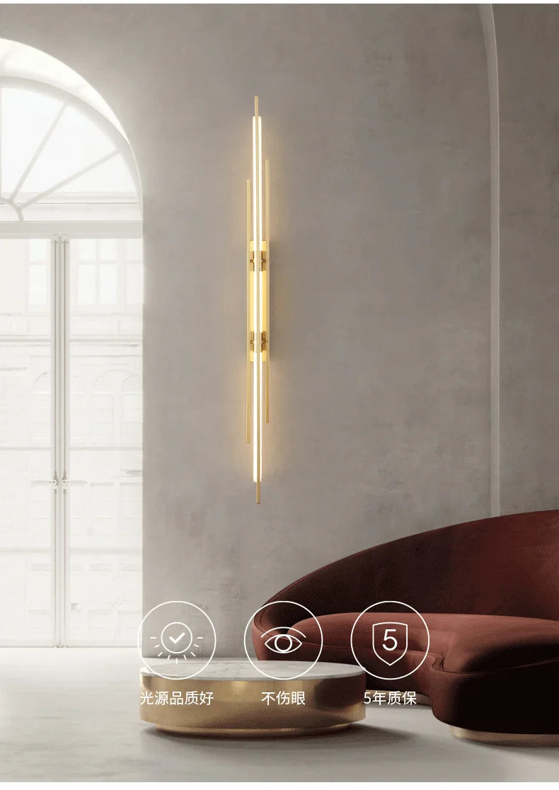 Light Luxury Wall Lamp Modern LED Gold Wall Light Indoor Lighting Wall Sconce Home Decor for Living Room Bedroom Bedside Stairs
