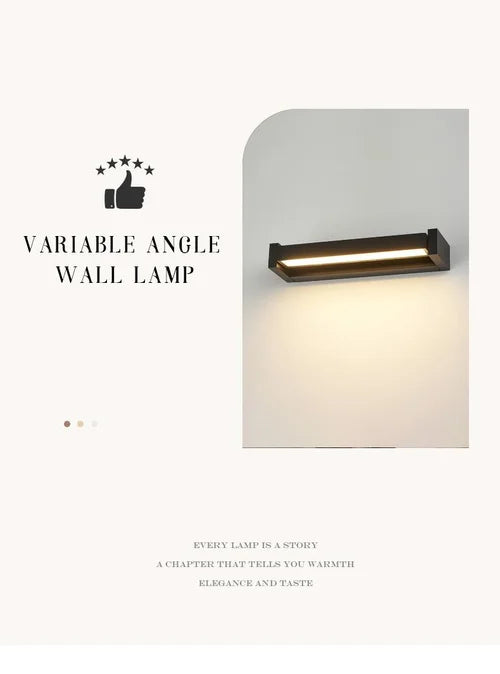 Adjustable angle outdoor waterproof outdoor wall lamp garden wiring wall lamp simple and high-end aluminum wall lamp