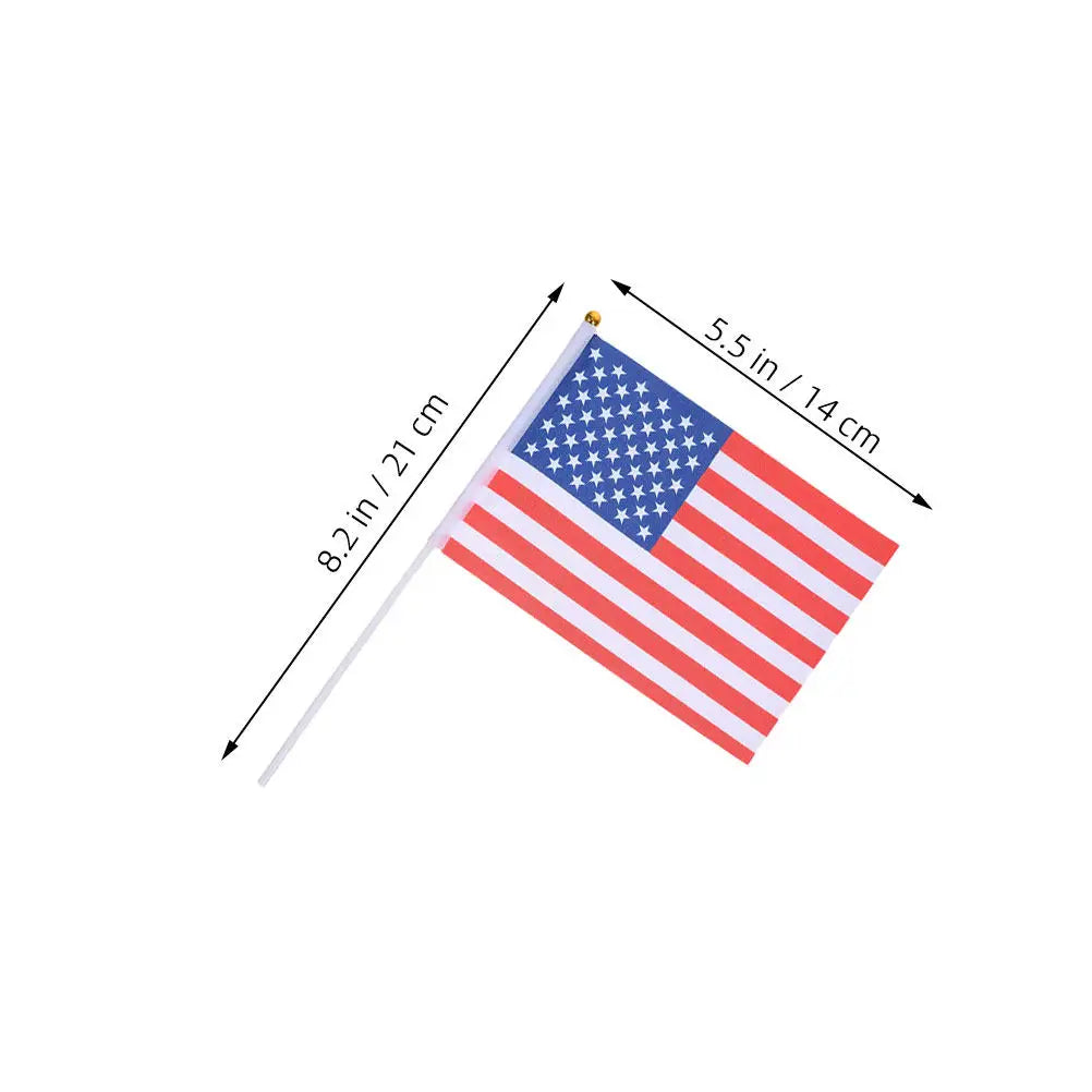 15Pcs Handheld American Flags Vibrant Mini Us Flags for 4Th of July Memorial Veterans Day Patriotic Hand Waving Usa Flag