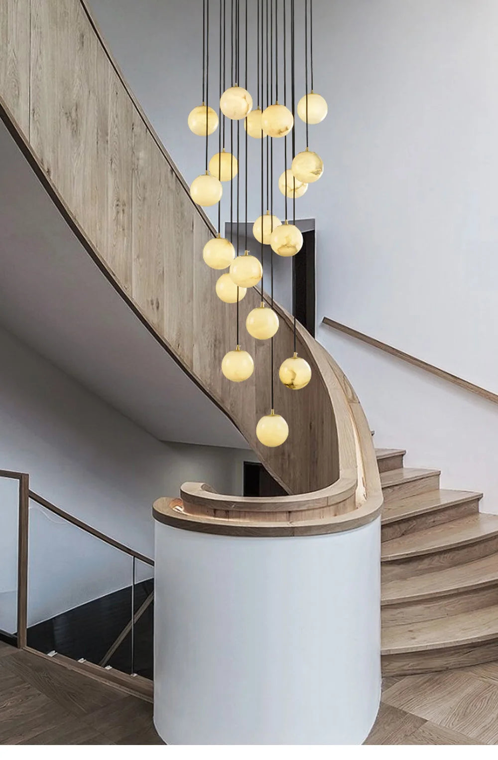 2026 New Modern Staircase Decor Lighting Luxury Marble Chandeliers Duplex Villa Loft Dining Room Hall Living Room Pendant Lights