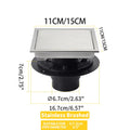 Square Shower Drain Tile Insert Anti Odor Stainless Steel Floor Drain Kit with Removable Grate Cover Hair Strainer Black Gold