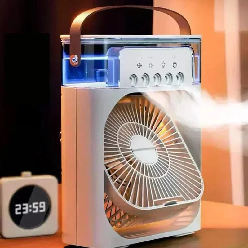 3 in 1 Fan Air Conditioner Household Mini Air Cooler LED Night Light Portable Humidifier Air Adjustment Fan Office Home Fan