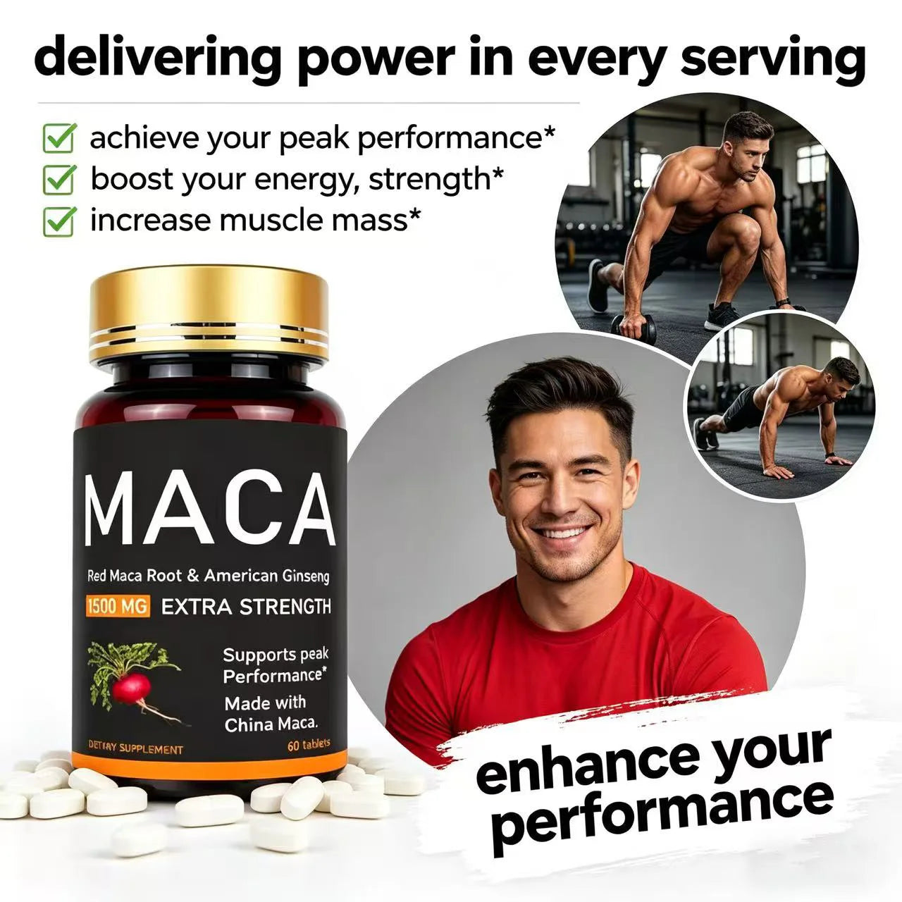 Original Ashwagandha, Shilajit & Maca Tablets, Male Supplement, Immunity Capsules for Men