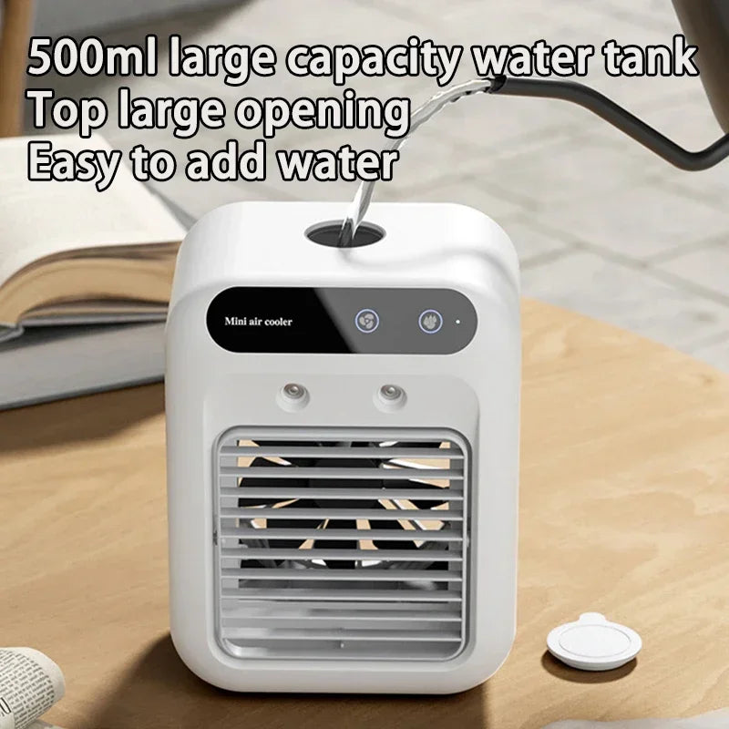Air Cooler Humidifier Fan 2 Gear Air Conditioner Small Fans Portable USB Chargeable Spray Fans For Office Dormitory Room