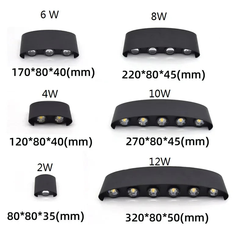 LED Wall Light Outdoor Waterproof IP65 Porch Garden Wall Lamp & Indoor Bedroom Bedside Decoration Lighting Lamp Aluminum