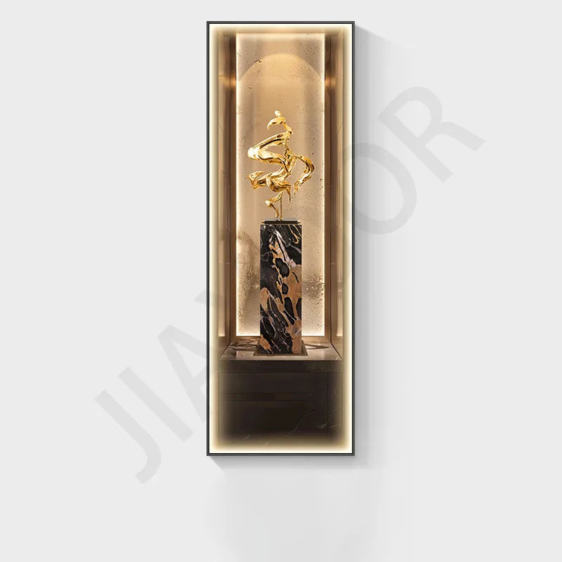 Modern Light Luxury Entrance Decoration Painting Wealth Wall Lamps Tree Corridor Hanging Painting High-end Wall Painting Light