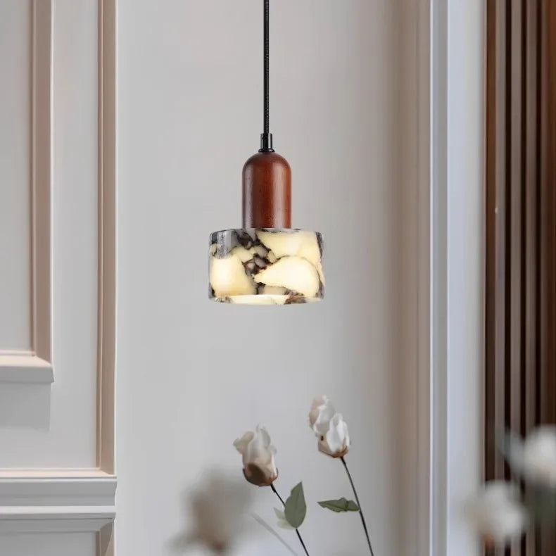 Modern Round Marble LED Pendant Light for Living Room Bedroom Kitchen Dining Room Hallway Ceiling Lamp Minimalist