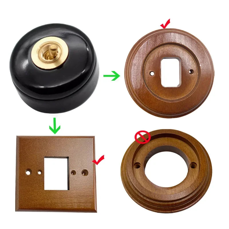 Home Improvement Round Ceramic Retro Toggle Switch 1 Ｗay 2 Way Control Wall Light Rocker Switch