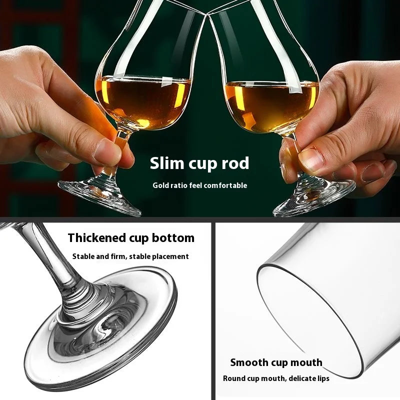 125ML Whiskey Crystal Glass Family Banquet Wine Cup Luxury Brandy Wine Glass Thick Bottom Glass Bar Party Wine Set