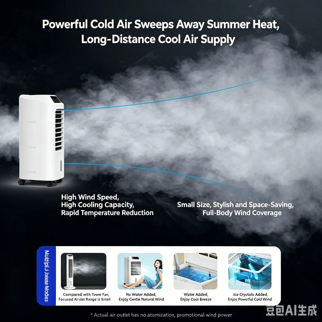 Household Single-Cool Water Cooling Air Cooler Portable Refrigeration Fan Movable Mini Air Conditioner Cold Wind Machine