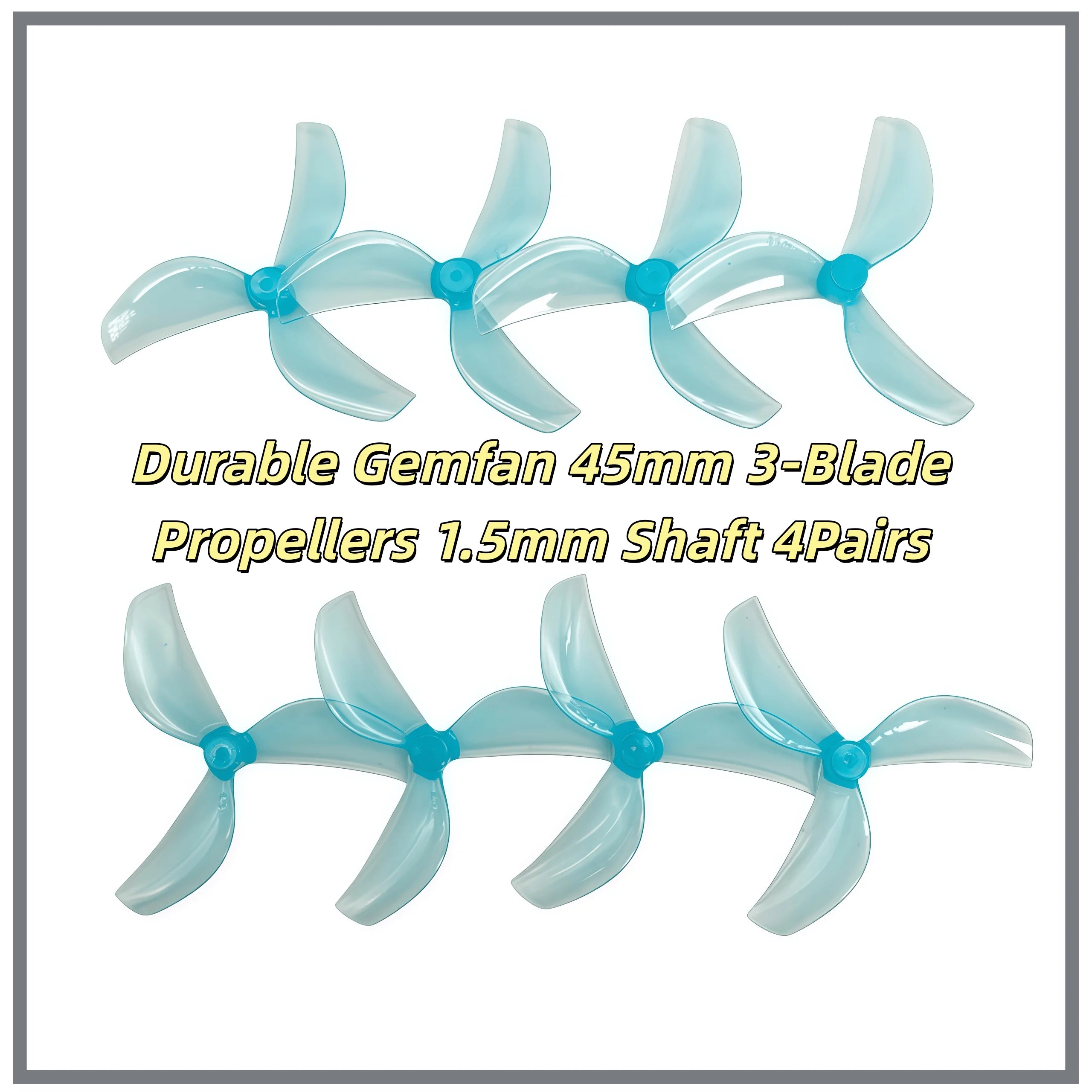 Gemfan 45mm 2/3-Blade Propellers 1.5mm Shaft High Thrust PC Props 4Pairs for 1S Micro Whoop Toothpick Drone Meteor75 Pro